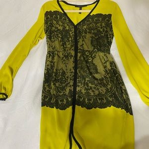 BCBGMaxazria Green and Black Dress